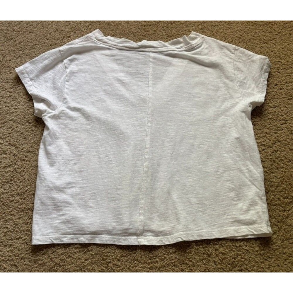 Pilcro x Anthropologie Cotton Slub V-Neck Oversized Crop Tee XS - Picture 8 of 8